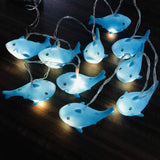 1 x RAW Customer Returns Riaxuebiy 1.65 m 10 LED Shark Fairy Lights Children s Room Battery Operated Blue Shark  - RRP €16.99