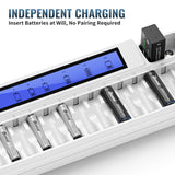 1 x RAW Customer Returns BONAI LCD 18 Slots Universal Battery Charger for AA AAA Ni-MH Ni-CD and 9V Li-Ion Rechargeable Batteries with AC Adapter - RRP €35.99