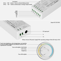 1 x RAW Customer Returns PAUTIX Single Color CCT LED Controller Kit, 2.4G RF wireless remote control, 2 in 1 LED controller dimmer for 2835 COB CCT LED strips, with white remote control, 12-24V 144W-288W without battery  - RRP €30.48