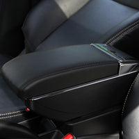 1 x RAW Customer Returns Armrest compatible with Fiat 500 center console storage box rotatable with cup holder double layer retrofit parts - RRP €56.69