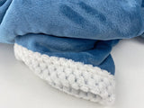 5 x Brand New Fluffy blanket blue sofa blanket soft and warm, flannel blanket for couch legs knees 100 x 150 cm  - RRP €75.6