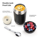 1 x RAW Customer Returns Thermal container for food 450ml, 710ml thermal mug food stainless steel warming container with spoon food container food container stainless steel for soups, baby food warming box - RRP €25.99