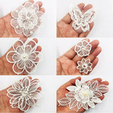 2 x Brand New Sonku 12pcs 3D Flower Lace Embroidery Sewing Beads Flower Sequence Lace Applique Clothing Repair and Decorate Needle and Thread - RRP €33.6