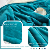 1 x Brand New VOTOWN HOME Cuddly Blanket Fluffy XXL Blanket 220x240 cm, thick and warm Sherpa Blanket, OEKO-TEX certified soft fleece blanket for sofa bed, turquoise - RRP €31.15