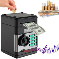 1 x RAW Customer Returns ATM Electronic Coin Money Bank Money Boxes Children, Money Box Children Piggy Bank Children Money Box Children Boys Electric Money Box Savings Box Money Box Notes Password Protection Birthday Gifts Black - RRP €18.82