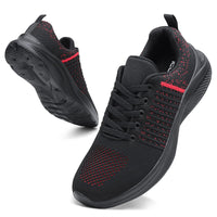 1 x RAW Customer Returns hecodi wide running shoes men s cushioning street running shoes comfortable breathable indoor jogging shoes non-slip sneakers black red 47 - RRP €38.27