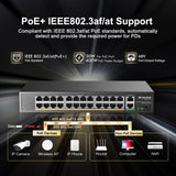 1 x RAW Customer Returns MokerLink 24 Port PoE Switch, 2 Gigabit Uplink Ethernet Port, 400 W Hochleistung, Unterst tzung von IEEE802.3af at und Nicht verwaltetem PoE f r die Rackmontage - RRP €120.28