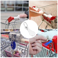 4 x Brand New Trolley Tokens, Stainless Steel Shopping Cart, 3 Pieces Removable Shopping Cart Token, Trolley Token Keychain, Frees Carts, with 3 Buckle, Metal Shopping Cart Token Key Ring for All Shopping Carts - RRP €76.8