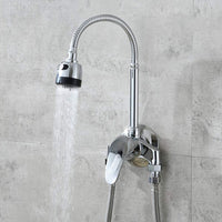 1 x RAW Customer Returns G1 2 Male Thread Nickel Plated Hot and Cold Water Mixer Bathroom Shower Mixing Valve - RRP €34.07