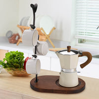 1 x RAW Customer Returns Ouseen Mug Rack, Mug Holder, Mug Tree for Counter, Coffee Cup Tea Cup Storage Rack for Countertop, Coffee Bar Accessories Kitchen Organizer Black, 4 Hooks Upgrades  - RRP €29.99