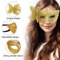 1 x RAW Customer Returns Aomig Venetian Mask, Pack of 2 Masquerade Eye Masks for Men and Women, Sexy Cat Mask Masks for Carnival Masquerade Ball Carnival Evening Dress Party Yellow  - RRP €9.37