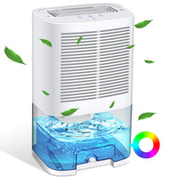 1 x RAW Customer Returns Electric Dehumidifier, Gocheer 2L Portable Room Dehumidifier Extra Quiet, 7 Colored Light, Dehumidifier for Bedroom Bathroom Closet RV Damp Basement Kitchen - RRP €70.58