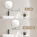 1 x RAW Customer Returns BTremary 22.9cm Cosmetic Mirror Wall Mounted with 7x Magnification Shaving Mirror Double-Sided 360 Swiveling Extendable Bathroom Mirror for Women and Men, Chrome - RRP €31.34