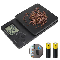 1 x RAW Customer Returns Coffee scale with timer, digital coffee scale 0.1g 3kg precise graduation, espresso scale, multifunctional kitchen scale food scale, tare function - RRP €10.07