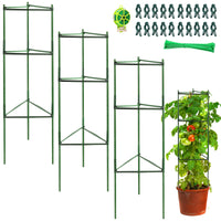 1 x RAW Customer Returns Pack of 3 tomato trellises, plant holders, trellis plants, robust tomato cage, plant support stake garden flower support climbing grid for growing climbing plants flowers vegetables 123 cm  - RRP €25.2