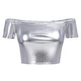 1 x RAW Customer Returns Space Girl Costume - Women s Alien Costume Sexy Metallic Dresses Silver Top Shiny Skirt Alien Headband 80s Festival Carnival Halloween Cosplay Clubwear Holographic Rave Outfit Silver 05 S - RRP €28.7