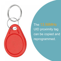 1 x RAW Customer Returns sourcing map 8Pack RFID Key Chain UID 13.56MHz Rewritable IC Card Red Blue - RRP €12.26