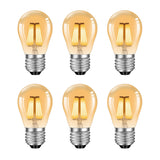 2 x RAW Customer Returns kuyamilay 8W G45 E27 LED light bulb, LED filament bulbs, 2700 K warm white LED bulb, retro amber glass LED lamp for decoration, pack of 6 - RRP €40.94