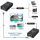 1 x RAW Customer Returns VEDINDUST HDMI Extender 1080p 60m 196ft HDMI over Ethernet to RJ45 Transmission to Cat5e Cat6 Cat7 HDMI RJ45 Extender supports Full HD 3D HDCP PS4, PS5, Sky, Xbox, HDTV Reader - RRP €36.0