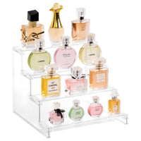 1 x RAW Customer Returns Lifewit 4 Tier Clear Display Riser Stand, Plastic Display Risers, Plastic Perfume Organizer, Display for Figures, 1 Pack, 12  - RRP €15.12