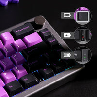 1 x RAW Customer Returns EPOMAKER EK68 65 Gasket NKRO Mechanical Keyboard, Hot Swappable Triple Mode Gaming Keyboard with 3000mAh Battery, RGB Backlight for Office Home Win Mac Black Purple, Flamingo Switch  - RRP €118.02