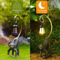 1 x RAW Customer Returns Yeomoo monkey garden figures decoration with solar lamps for outdoor garden decoration MONKEY figures with solar fairy lights decoration living room waterproof garden decoration gifts for men women balcony terrace  - RRP €40.33