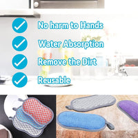 2 x Brand New SSyang 9 Pieces Washable Sponge, Double-Sided Dishwashing Sponge, Kitchen Sponge with 4 Adhesive Hooks, Washable Dishwashing Sponge, Reusable Dishwashing Sponge for Cleaning Dishes, Pans, Stubborn Dirt Multi-Colored  - RRP €40.8