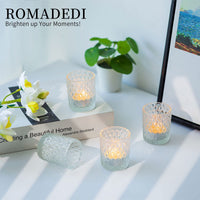 1 x RAW Customer Returns Romadedi tea light holder, candle holder, glass decoration - set of 2 candle holders, lantern for tea lights, candles, table decoration, wedding party decoration, Christmas decoration - RRP €27.99