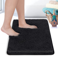 2 x Brand New Bath mat, non-slip bathroom carpet, bathroom carpet, black bath mat, absorbent carpet, soft carpet, machine washable carpet, suitable for bathroom, kitchen, doormat, black 50 x 80 cm  - RRP €45.6