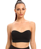 1 x RAW Customer Returns ANGOOL Women s Bandeau Strapless Bra without Underwire Padded Bralette Bra Seamless Tube Top Bra with Transparent Straps, Black, M - RRP €18.99