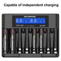 1 x RAW Customer Returns Delyeepow AA Rechargeable Batteries with Charger, 3400mWh 1.5V Lithium Rechargeable Batteries AA, Battery Charger with LCD Display 8 Slots Fast USB Charging, 1500 Cycles - RRP €46.99