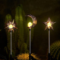 1 x RAW Customer Returns Trymeuro solar lights for outdoor garden decoration with waterproof, 3 pieces sun moon star LED solar lamp for path lawn patio balcony yard backyard decoration - RRP €29.23