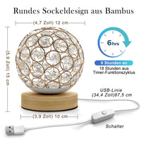 6 x Brand New CTSC Christmas decoration inside, LED glass ball light, fairy lights warm white and USB operated, LED ball light with timer, Christmas decoration gold decoration window sill - RRP €129.72