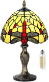 1 x RAW Customer Returns MIAOKE Tiffany Style Table Lamp, Vintage Table Lamp Handcraft Stained Glass Lampshade Table Lamps for Bedroom Bedside Lamp Study Office Light-W-Dragonfly  - RRP €68.84