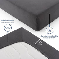 1 x RAW Customer Returns Blumtal Premium fitted sheet 120x200cm set of 2 jersey - Oeko-TEX certified fitted sheet 120x200cm cotton - fitted sheet 120x200 for mattresses up to 25cm 120x200 fitted sheet - anthracite - RRP €32.99