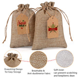 1 x RAW Customer Returns CLTPY 25pcs Jute Bags, 13 18cm Drawstring Linen Bags with Gift Tags 10m Jute String, Jute Party Favor Bags for Wedding, Christmas and Birthday Party - RRP €17.14