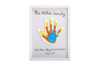 1 x RAW Customer Returns Pearhead Clear Family Handprint Frame, Family Print Keepsake, Multicolor DIY Art - RRP €32.54