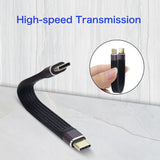 1 x RAW Customer Returns QIANRENON 40Gbps USB C Short Cable USB4.0 Type C Male to Male Flexible Flat Cable 100W 8K Video Built-in E-Mark Chip Fast Charging Data Transfer HD Video 13 cm 5.1 in - RRP €17.02