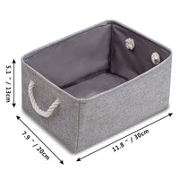 3 x Brand New 2 Piece Fabric Storage Basket Foldable with Handles Clothes Toy Organizer Bedroom Small Grey  - RRP €68.4