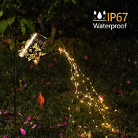 1 x RAW Customer Returns Solar watering can light with fairy lights, outdoor solar LED light for outdoor use, fairy lights for hanging, waterproof, decorative shower lights for garden table, patio, walkway butterfly  - RRP €23.6