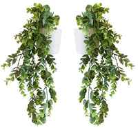 1 x RAW Customer Returns Eco Home Store Set of 2 Hanging Artificial Plants in White Plant Pots Plastic Plant Fake Hanging Plant Houseplant Hanging Plant Fake Plant Artificial Plants Indoor Houseplants Artificial Plant - RRP €27.99