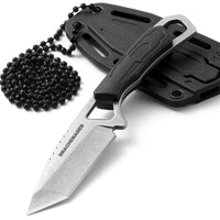 1 x RAW Customer Returns DRACHENADER Neck Knife Tanto knife fixed small full tang outdoor mini knife with plastic sheath - RRP €11.06