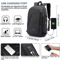 1 x RAW Customer Returns LITTLE Laptop Backpack Men Anti-Theft Laptop Bag 15.6 Inch for Work with USB Charging Port Business Travel for Men Notebook Waterproof School Backpack Boys Teenager Black - RRP €30.22