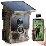 1 x RAW Customer Returns CEYOMUR Solar Wildlife Camera 4K 30fps, 46MP Wildlife Camera WLAN Bluetooth, 120 Detection Angle Motion Detector Night Vision IP66 Waterproof for Wildlife Monitoring with U3 32GB Micro SD Card - RRP €169.49