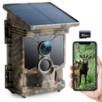 1 x RAW Customer Returns Solar WiFi Bluetooth wildlife camera mobile phone transmission, CEYOMUR 4K 30fps 46MP hunting camera, with motion detector night vision IP66 waterproof for wildlife monitoring with U3 32GB Micro SD card - RRP €199.99