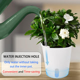 1 x RAW Customer Returns Huiguli 10 Pack Flower Pot, White Self-Watering Pot Small, 9.5cm Plant Pot with Watering System, PP Plastic Graden Pot with Water Level Indicator for Indoor and Outdoor Use - RRP €20.71