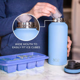 1 x RAW Customer Returns BOZ stainless steel drinking bottle stainless steel drinking bottle 1l leak-proof thermos flask 1l BPA-free insulated bottle drinking bottle suitable for carbonated drinks drinking bottle for sports light blue  - RRP €23.24