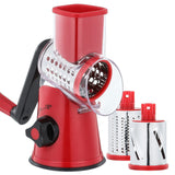 1 x RAW Customer Returns GDL cheese grater with crank, vegetable slicer with 3 interchangeable drum blades, grater kitchen quick cutting, drum grater suitable for vegetables, fruit, etc. - RRP €29.59