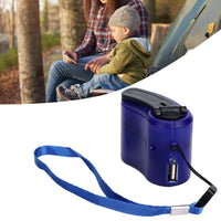 1 x RAW Customer Returns Pssopp USB Crank Charger Portable USB Crank Phone Emergency Charger Emergency Power Supply for Cell Phone for Outdoor Hiking Camping Blue  - RRP €11.47