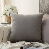 2 x Brand New MIULEE Decorative Velvet Cushion Cover Sofa Home Decor Super Soft Pillowcase Decoration Home Living Room Bedroom for Clic Clac Sofa 60 x 60 cm 24 x24 ,1 piece Gray - RRP €27.98